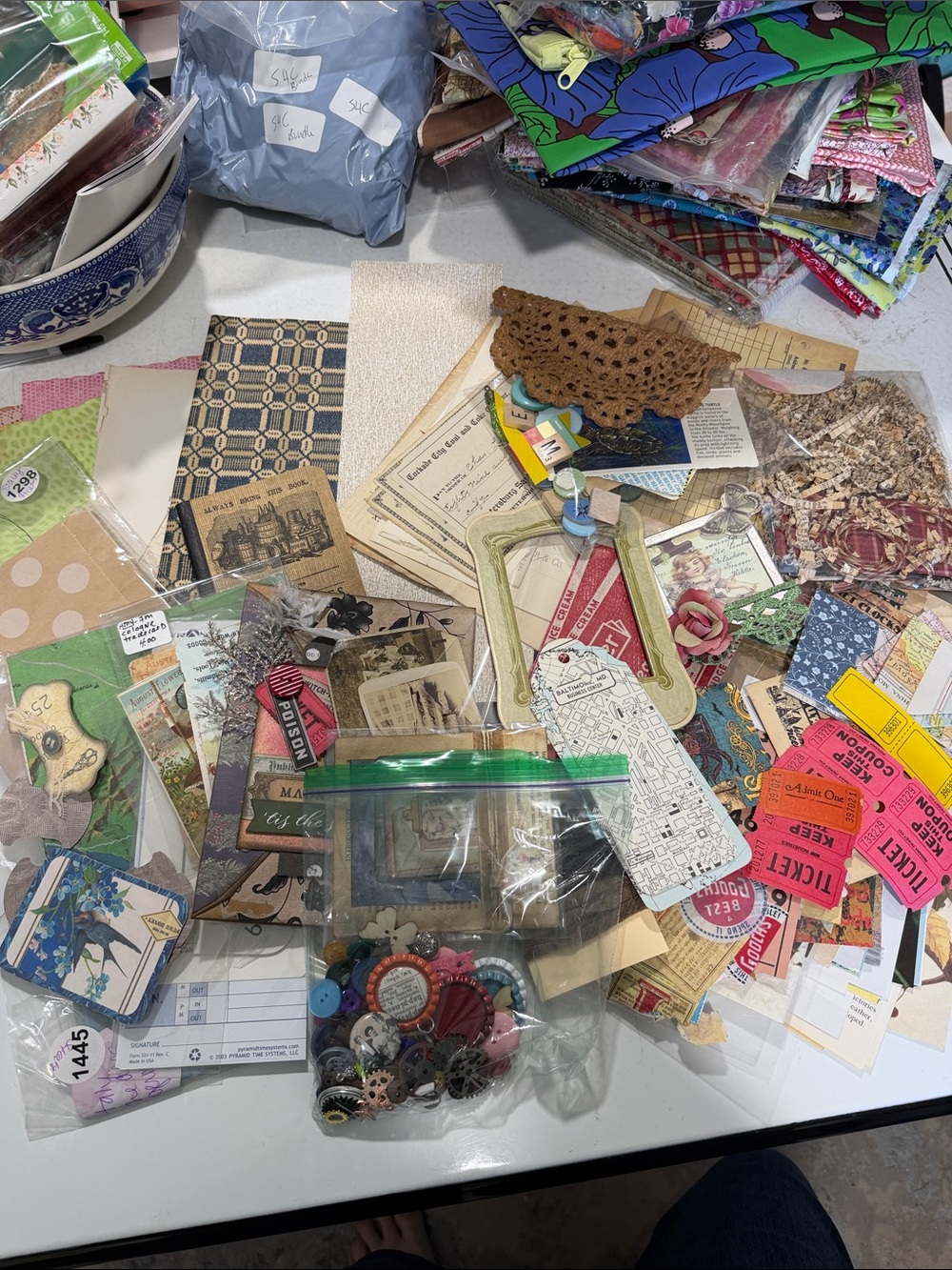 Lot of Assorted Vintage Junk Journal Supplies
